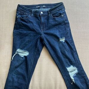 Old Navy Mid-Rise Rockstar Super Skinny Distressed Jeans
